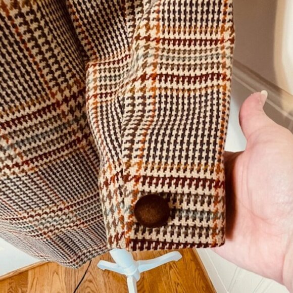 Pendleton Wool Vintage Plaid Equestrian Velvet Collar Blazer 8 Petite - Picture 7 of 10